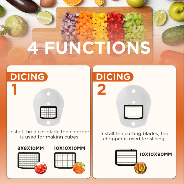 Kcourh Commercial Electric Multifunctional Vegetable Chopper Food